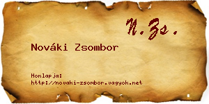 Nováki Zsombor névjegykártya